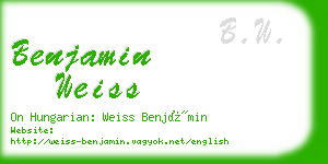 benjamin weiss business card